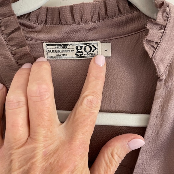 Go Silk dusty rose silk blouse - Picture 2 of 5